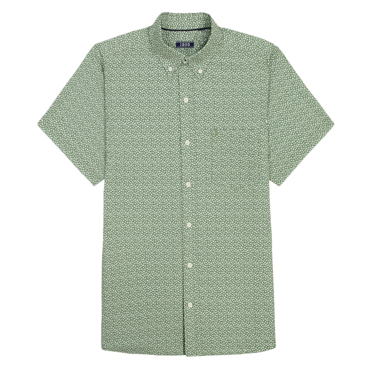 Izod BREEZE SHORT SLEEVE PRINTED BUTTON DOWN SHIRT - LAUREL WREATH