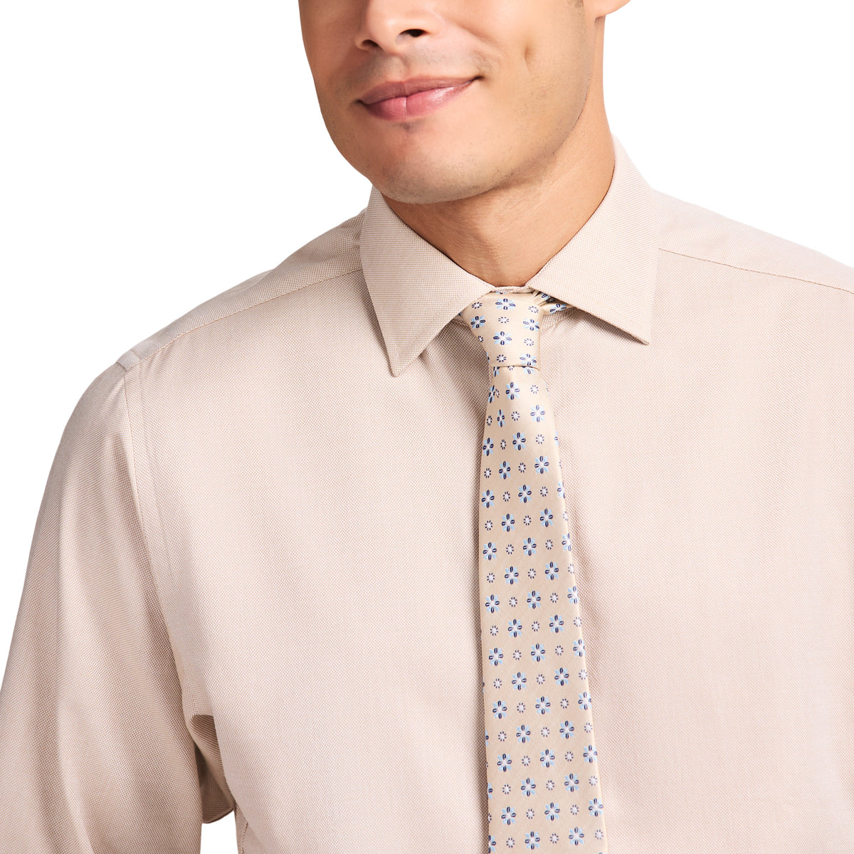 Izod Royal Texture Button Down Dress Shirt - Cedarwood Khaki