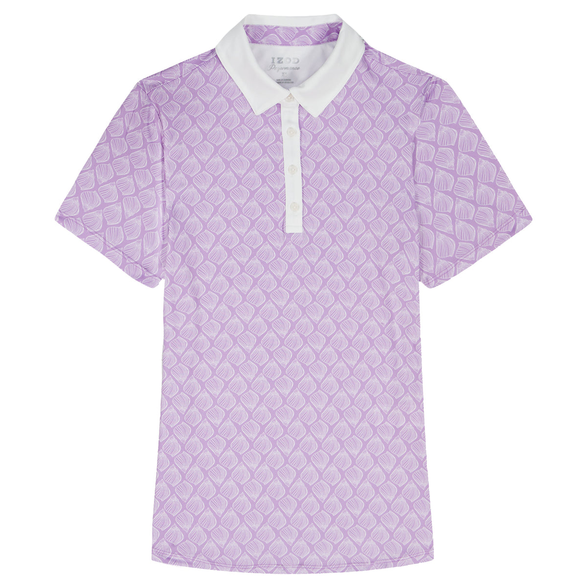 Izod ALLY PRINTED S/S POLO - SHEER LILAC