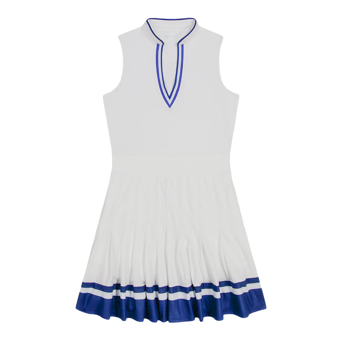Izod RALLY V-NECK PLEATED DRESS - BRIGHT WHITE