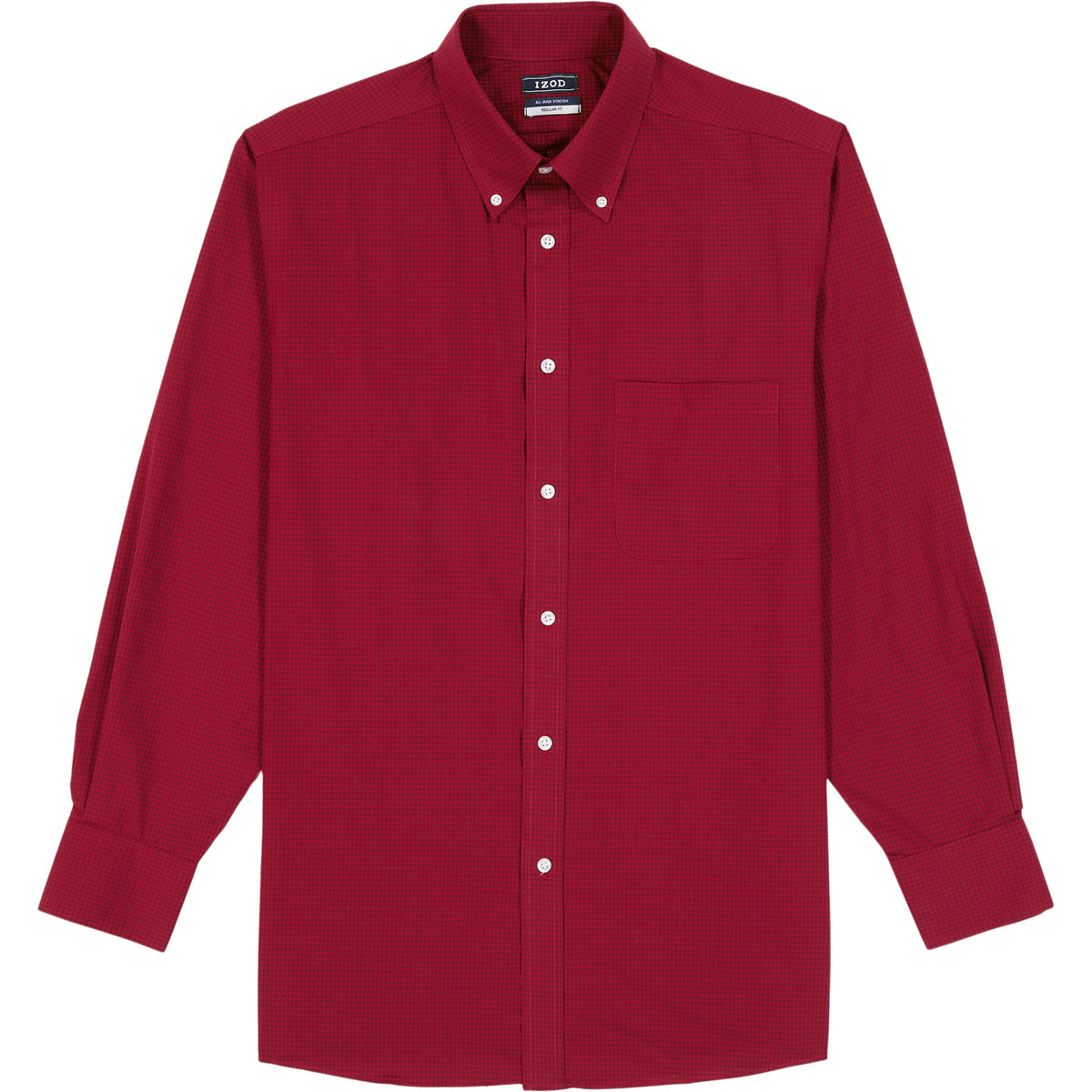 Izod All Over Stretch Button Down Dress Shirt - Biking Red