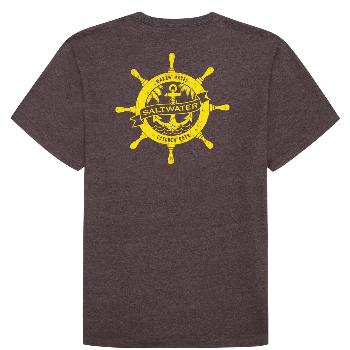 Izod BIG & TALL SALTWATER SHORT SLEEVE GRAPHIC TEE - BLACK COFFEE