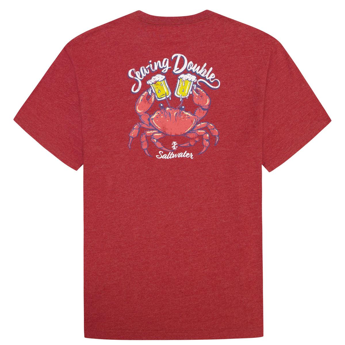Izod BIG & TALL SALTWATER SHORT SLEEVE GRAPHIC TEE - SUNDRIED TOMATO