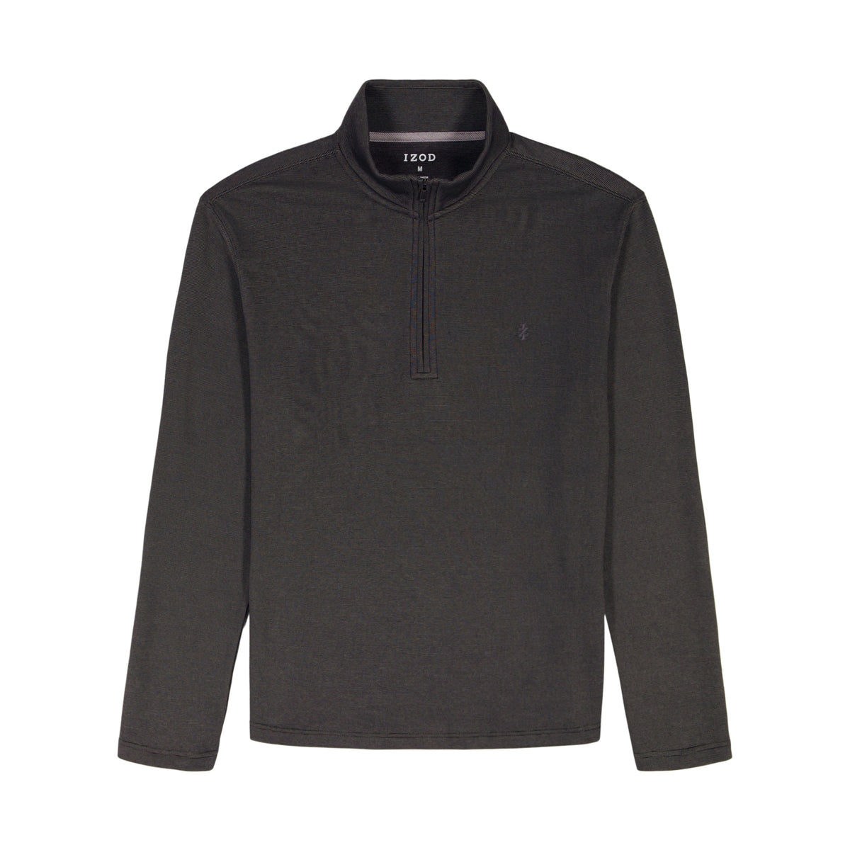 Izod Big & Tall Performance Comfort Striped Quarter Zip - Smoke