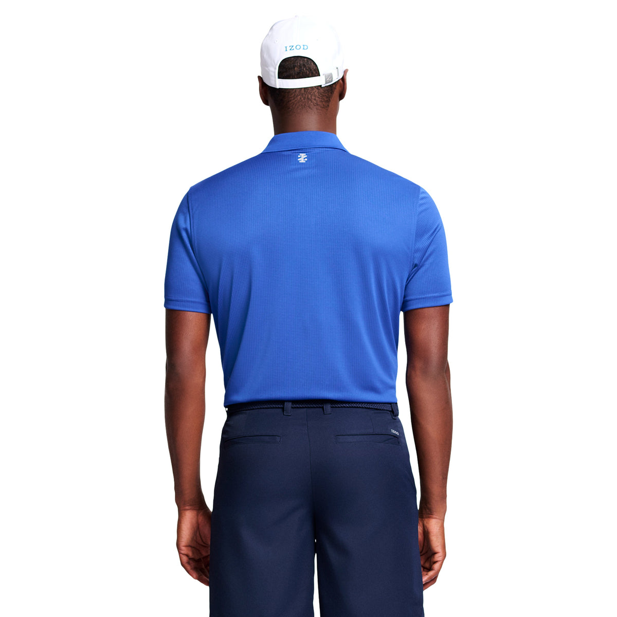 Izod Performance Golf Grid Stretch Polo - Cobalt Blue