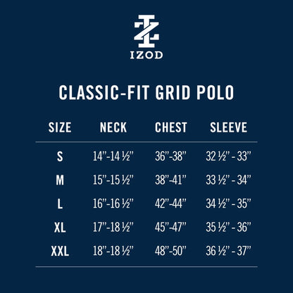 Izod Performance Golf Grid Stretch Polo - Cobalt Blue