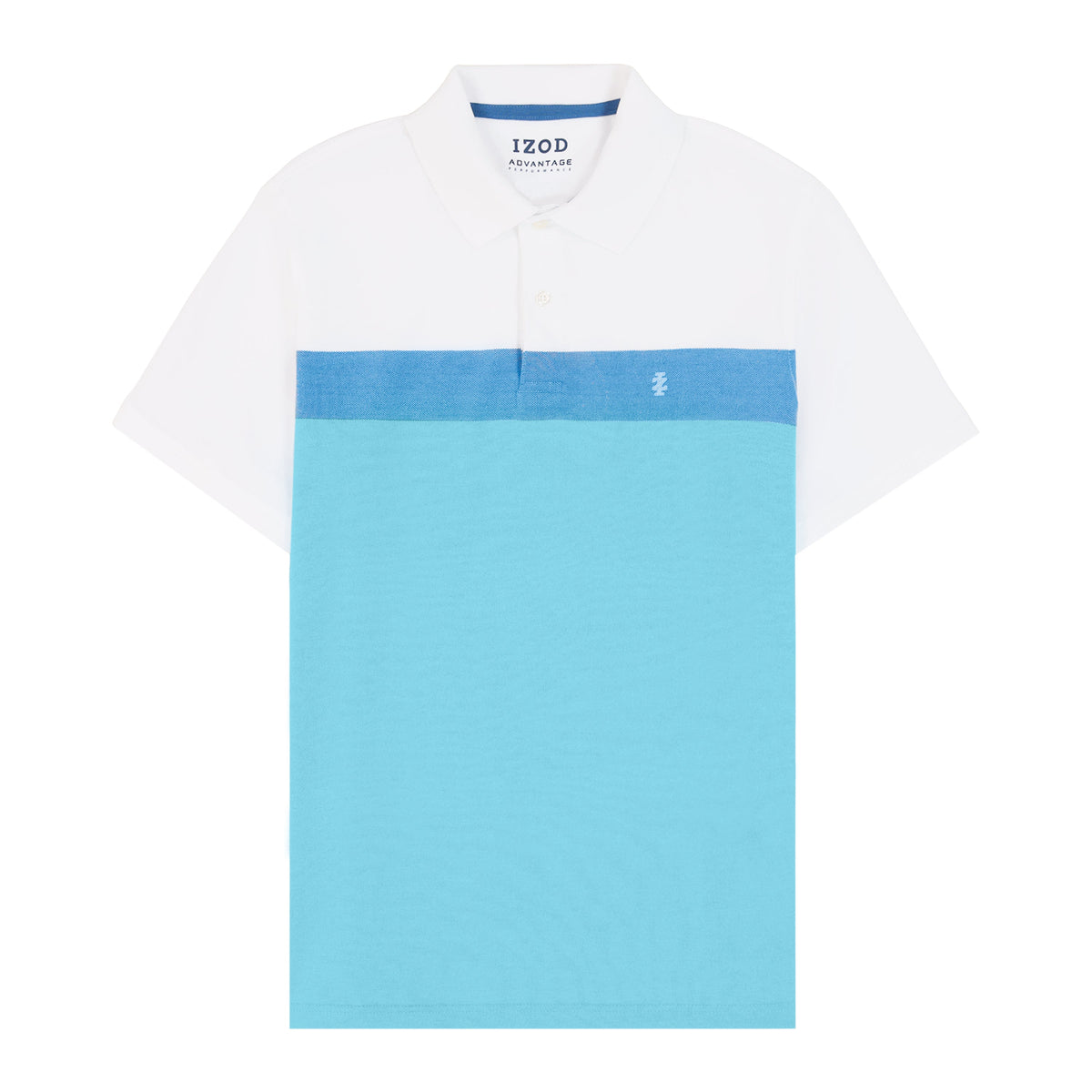 Izod Advantage Performance Short Sleeve Stripe Polo Shirt - Bright White