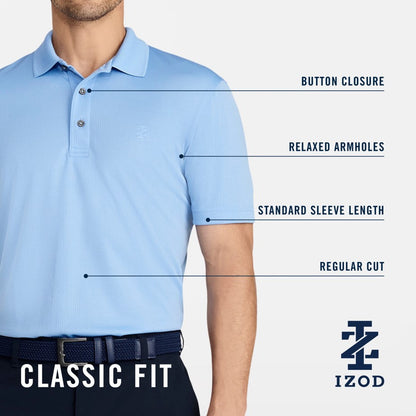Izod Performance Golf Grid Stretch Polo - Polish Red