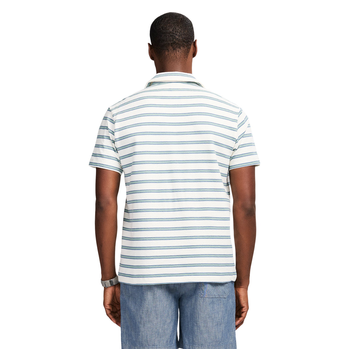 Izod Johnny Collar Textured Knit Polo - Egret