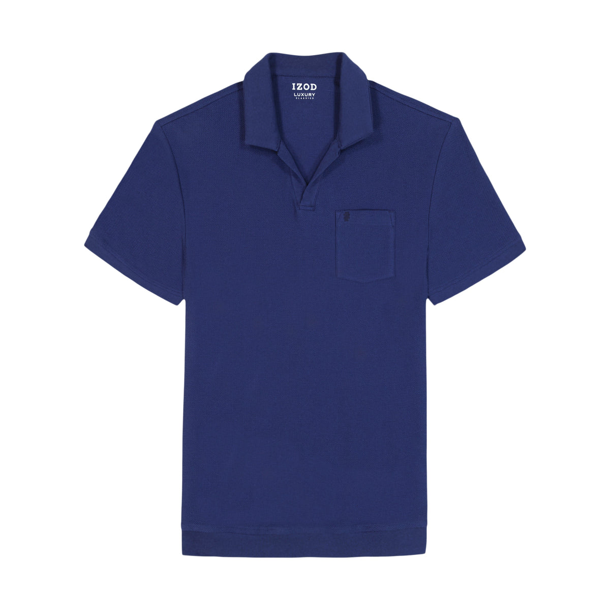 Izod Johnny Collar Textured Knit Polo - Medieval Blue