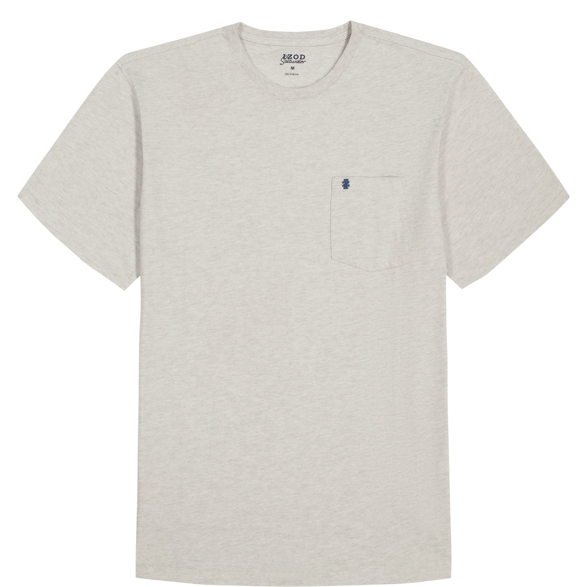 Izod SALTWATER SOFT WASH POCKET CREW - OATMEAL HTR