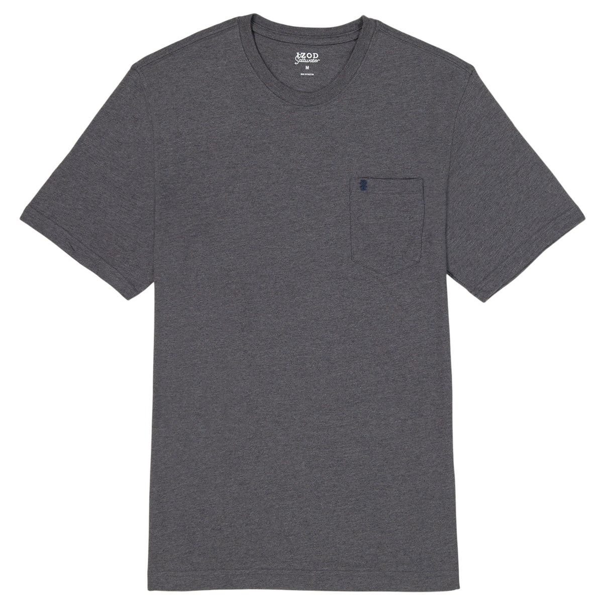 Izod SALTWATER SOFT WASH POCKET CREW - CARBON HTHR