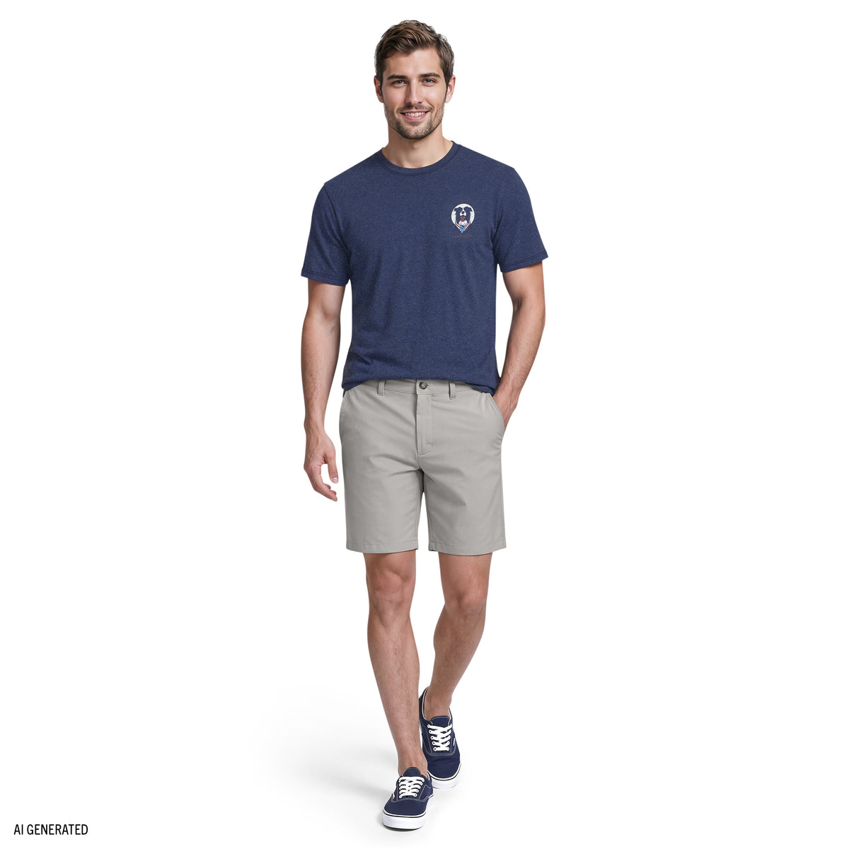 Izod SALTWATER SHORT SLEEVE GRAPHIC TEE - MEDIEVAL BLUE