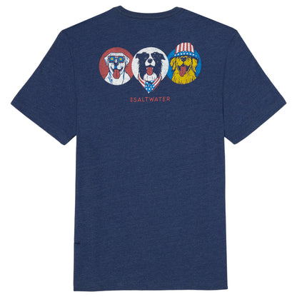 Izod SALTWATER SHORT SLEEVE GRAPHIC TEE - MEDIEVAL BLUE