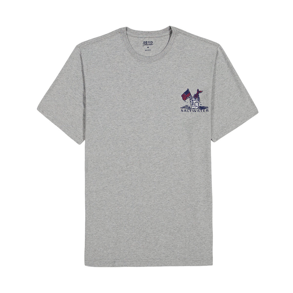 Izod SALTWATER SHORT SLEEVE GRAPHIC TEE - LT GREY HTHR