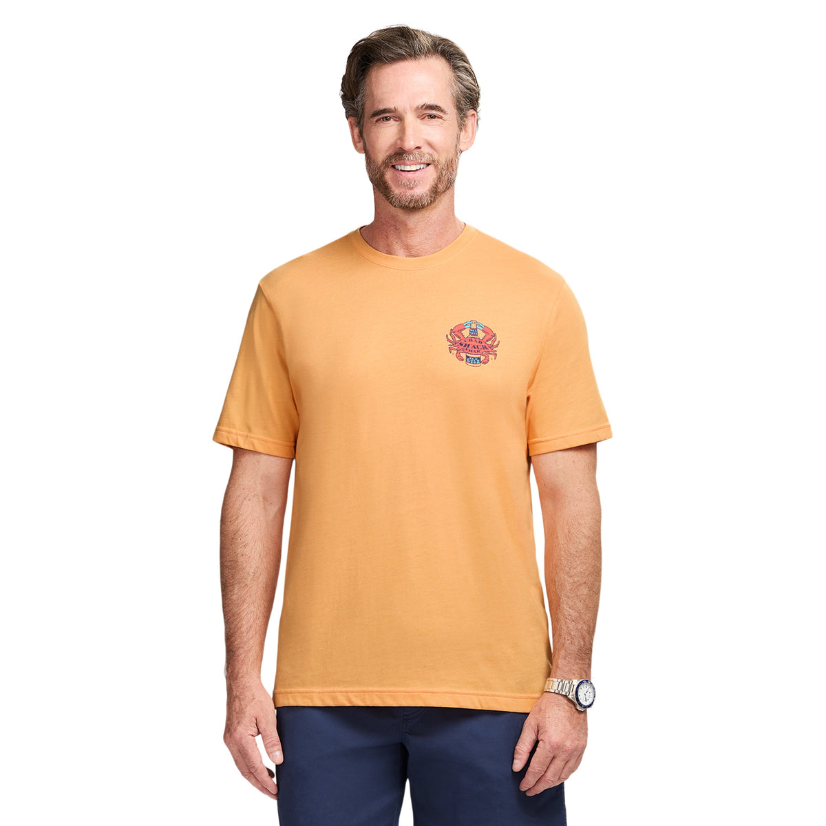 Izod SALTWATER S/S GRAPHIC TEE - PEACH COBBLER