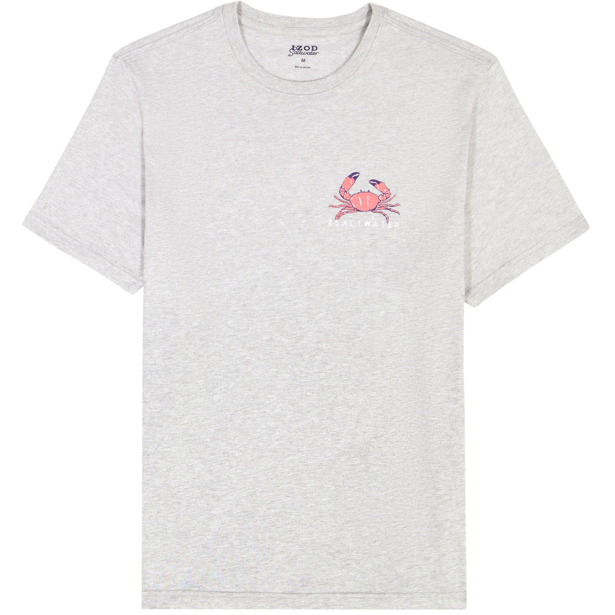 Izod SALTWATER S/S GRAPHIC TEE - LT GREY HTR