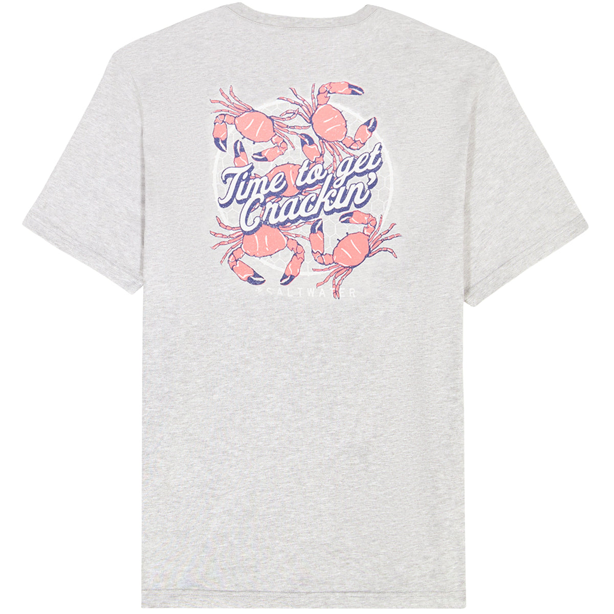 Izod SALTWATER S/S GRAPHIC TEE - LT GREY HTR