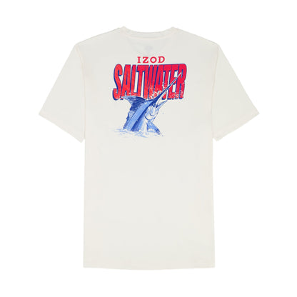 Izod SALTWATER FISHING GEAR S/S GRAPHIC TEE - EGRET