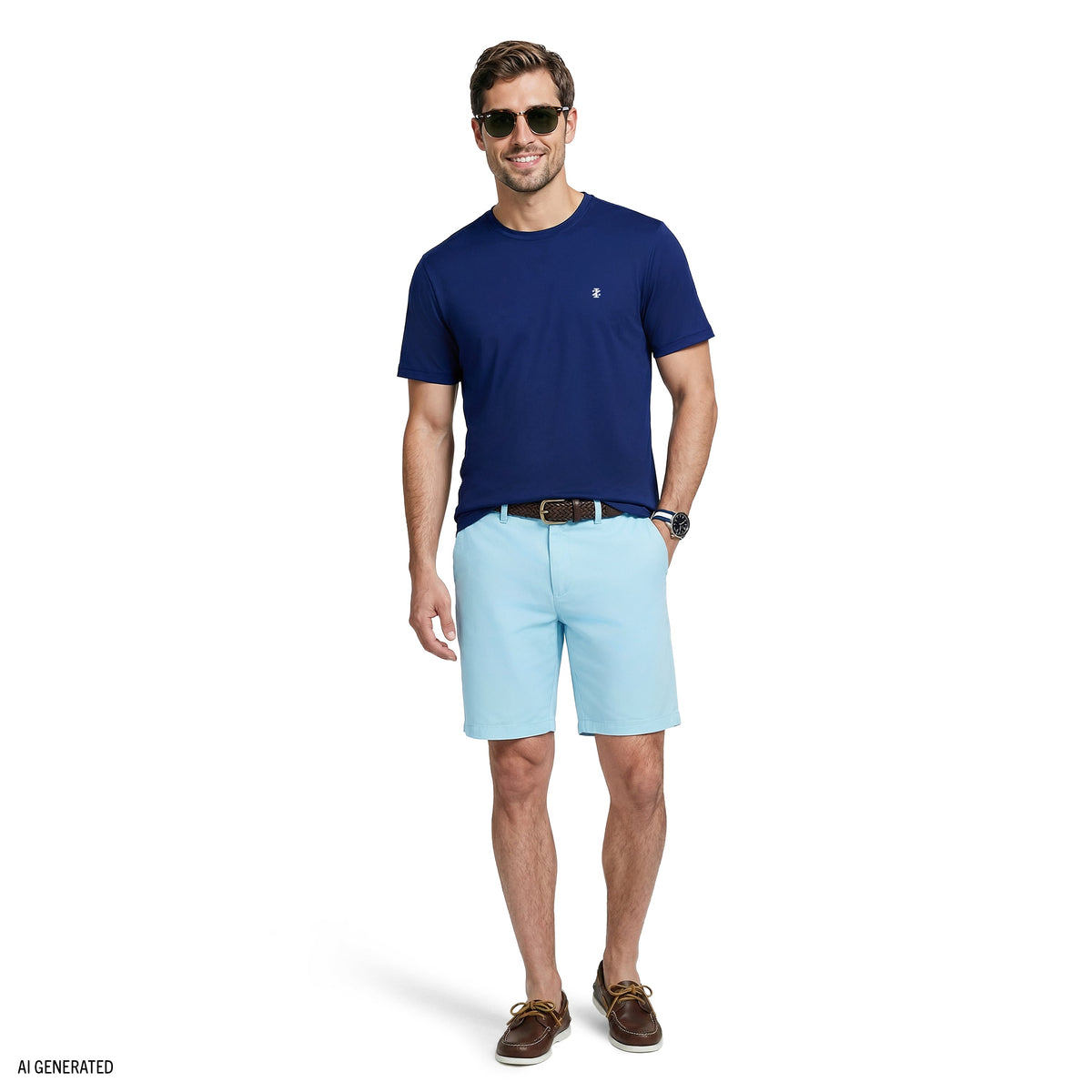 Izod SALTWATER FISHING GEAR S/S GRAPHIC TEE - MEDIEVAL BLUE