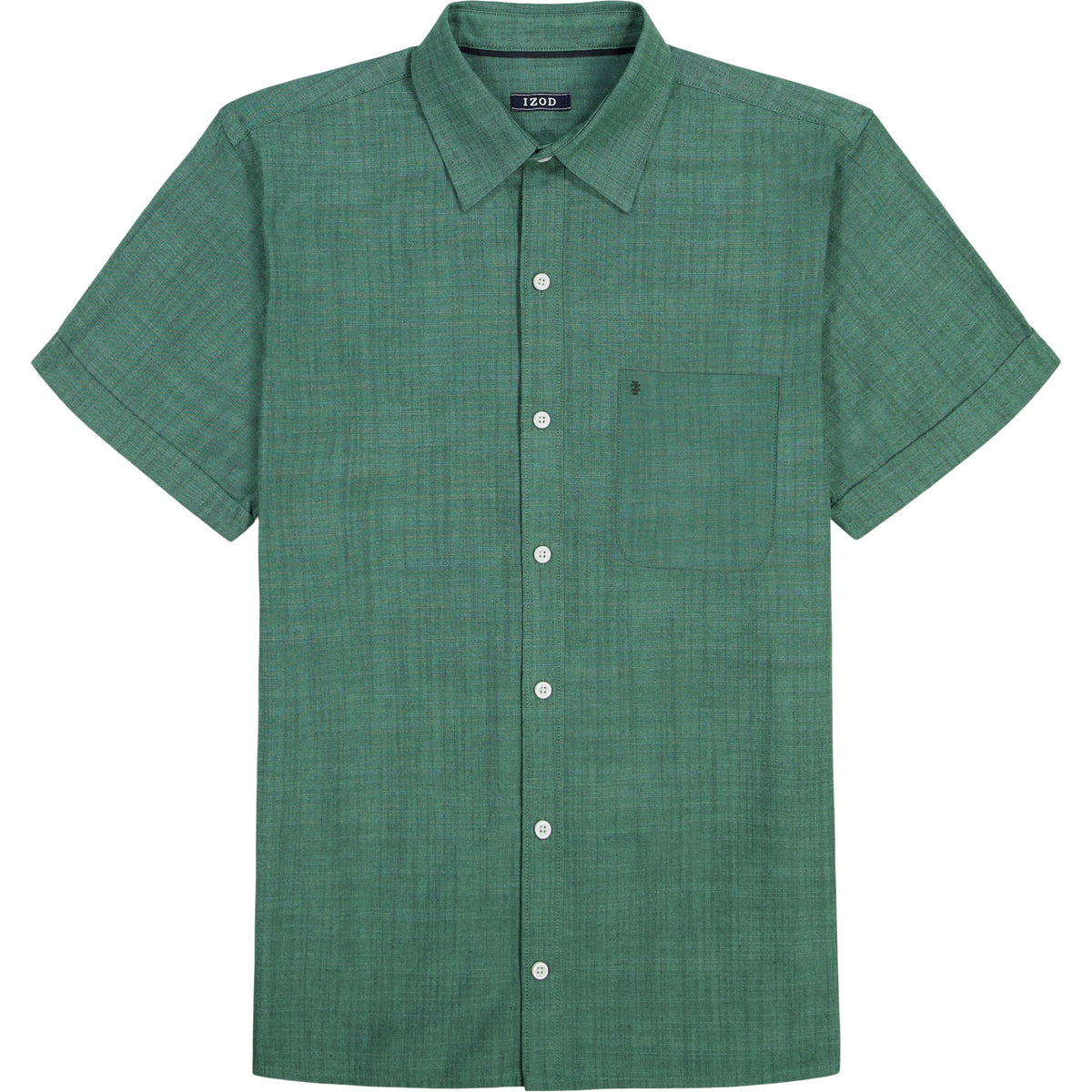 Izod LUXURY SHORT SLEEVE BUTTON DOWN SHIRT - SYCAMORE