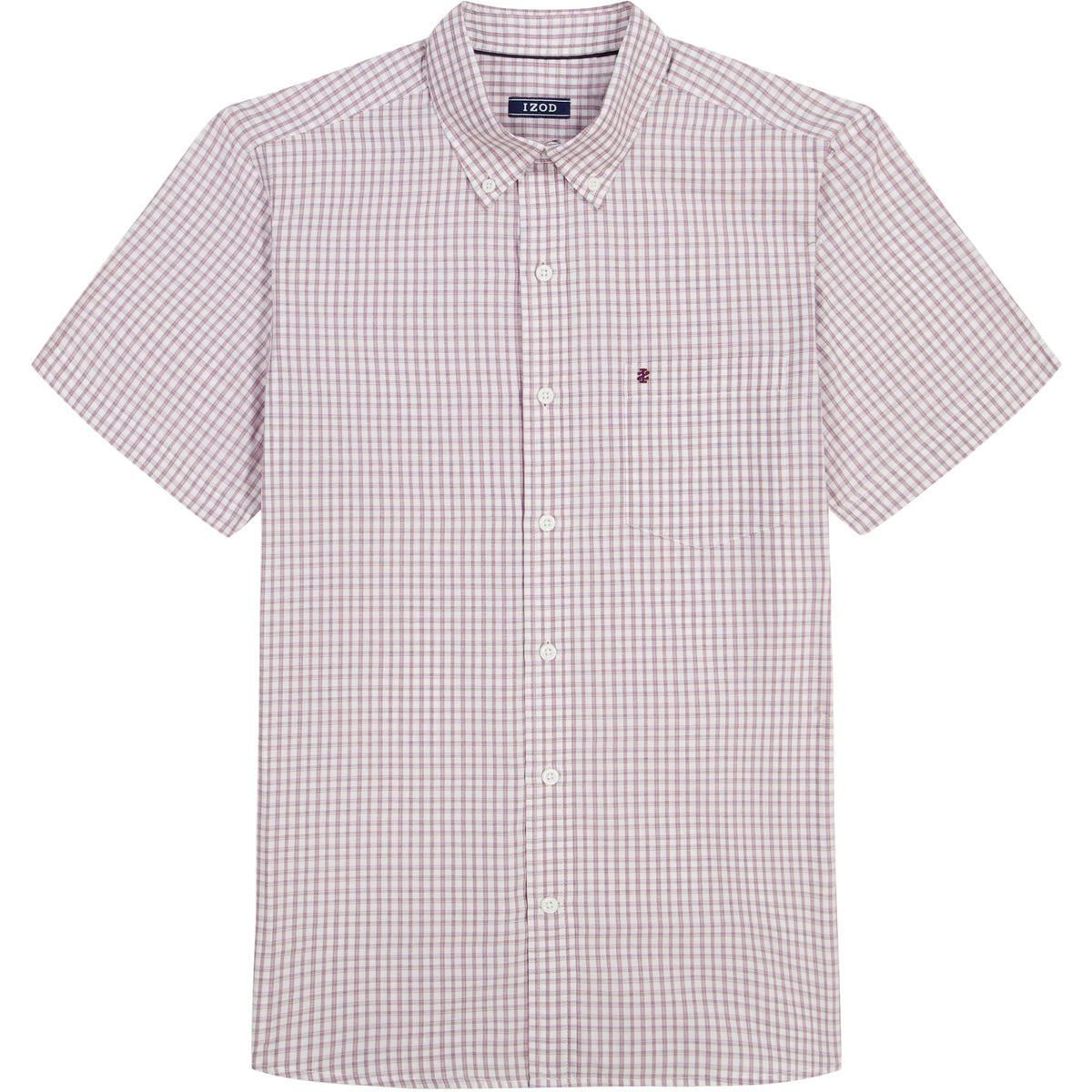 Izod BREEZE SHORT SLEEVE BUTTON DOWN SHIRT - GRAPE WINE