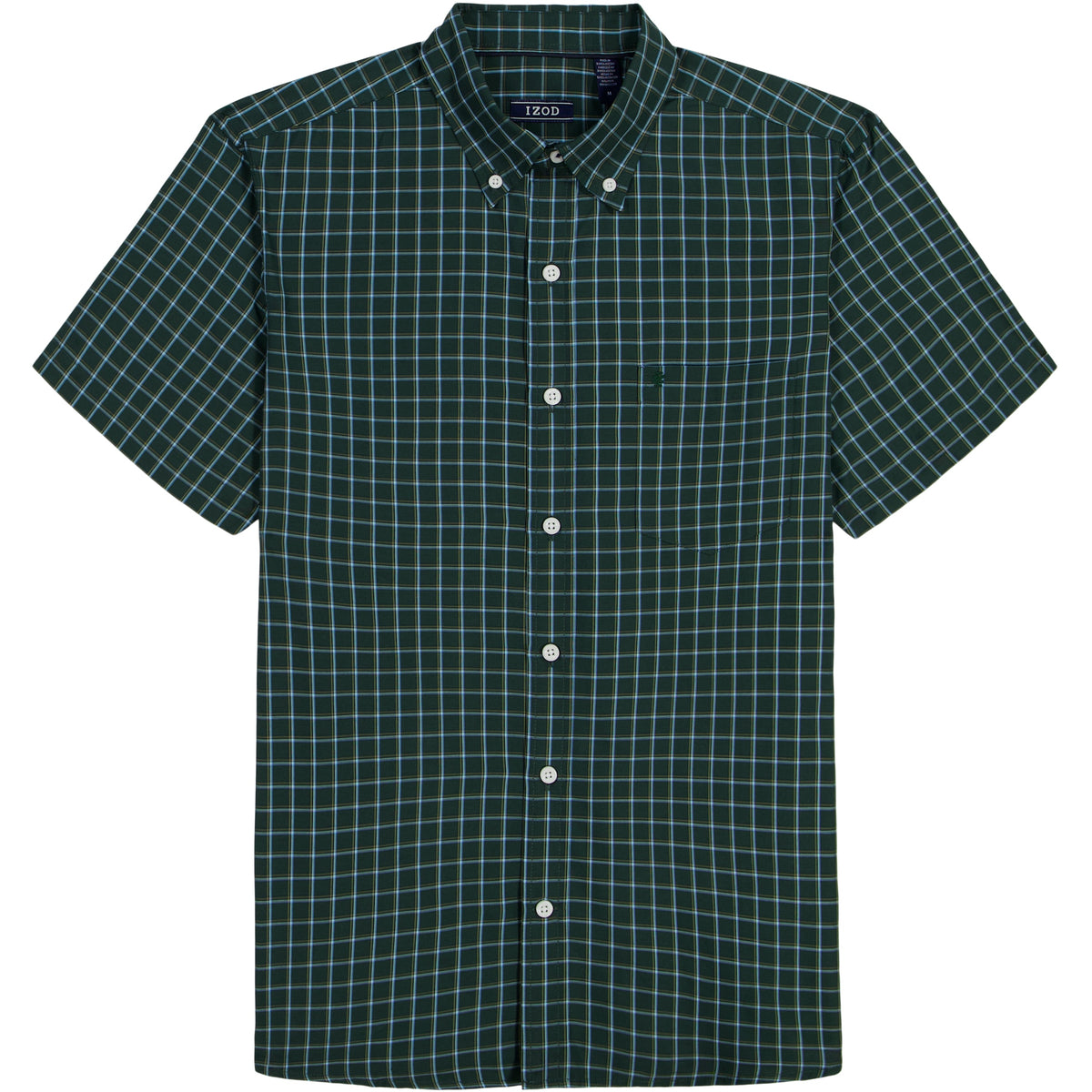 Izod BREEZE SHORT SLEEVE BUTTON DOWN SHIRT - TANAGER TURQUOISE