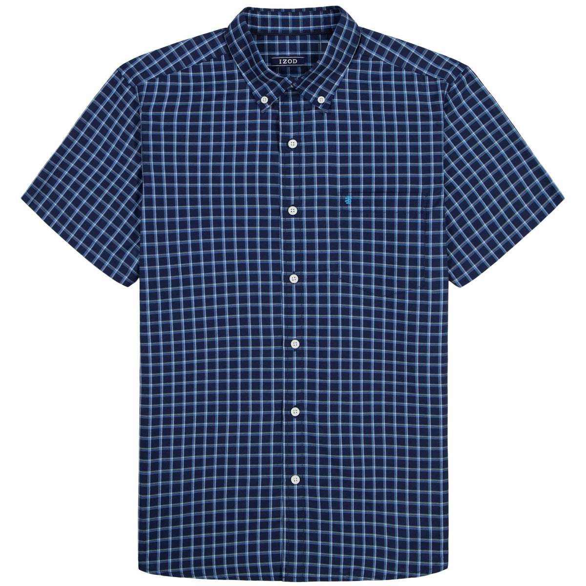Izod BREEZE SHORT SLEEVE BUTTON DOWN SHIRT - MEDIEVAL BLUE