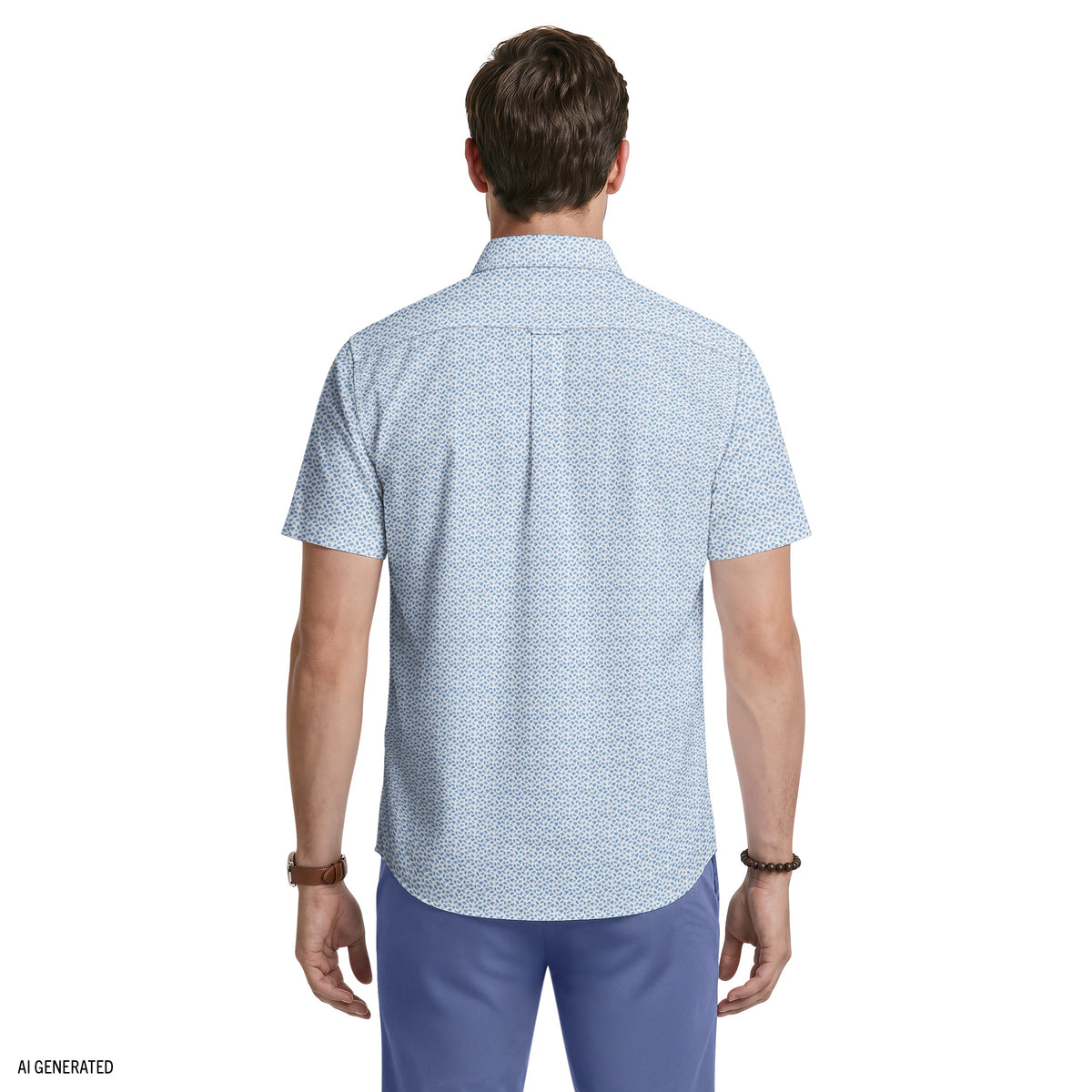 Izod BREEZE SHORT SLEEVE PRINTED BUTTON DOWN SHIRT - RIVIERA
