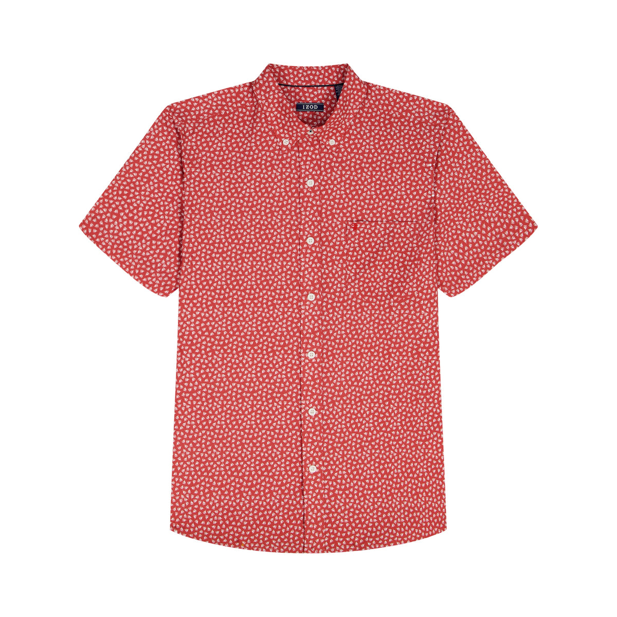 Izod BREEZE S/S PRINTED BUTTON-DOWN SHIRT - SALTWATER RED