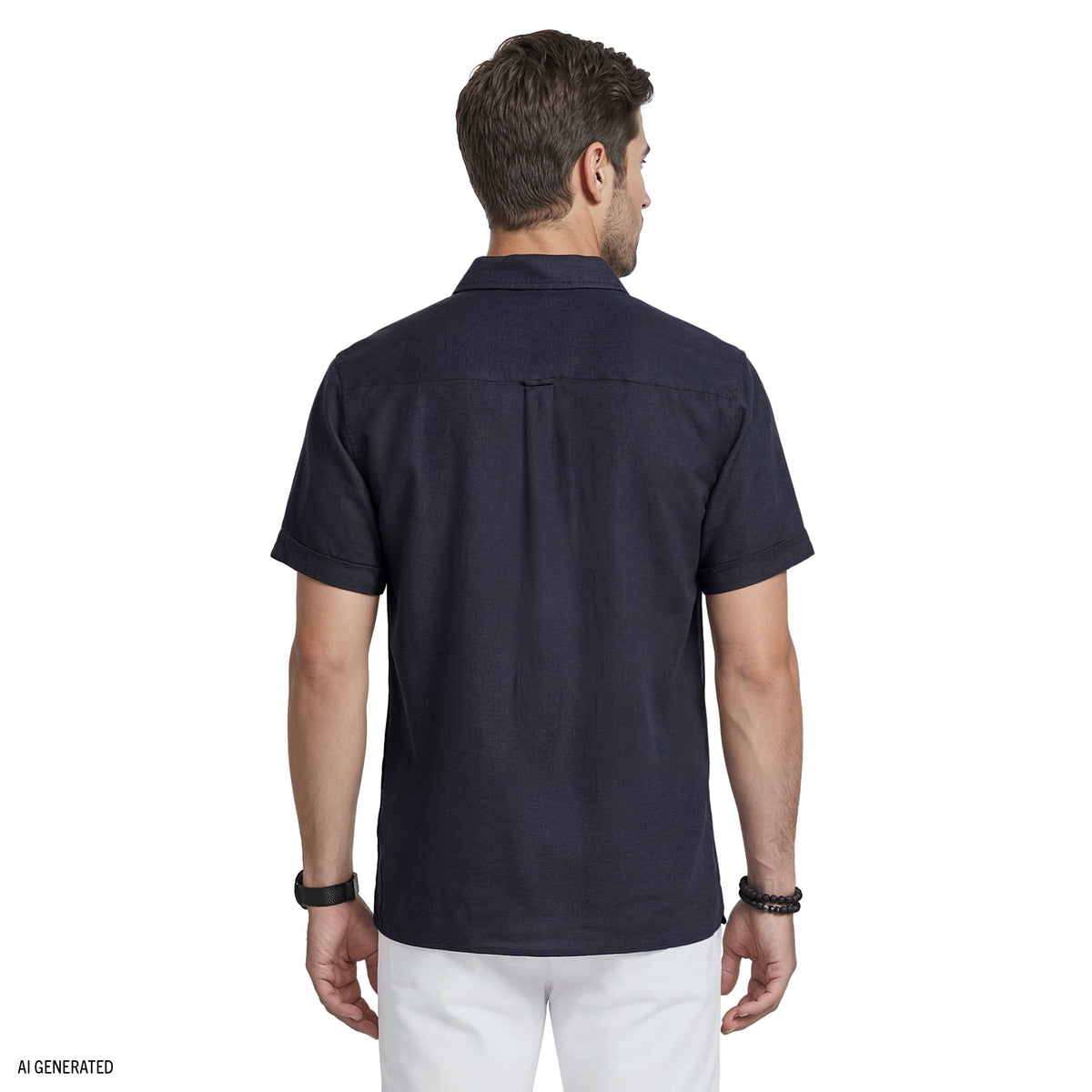 Izod LUXURY S/S BUTTON-DOWN SHIRT - BLACK