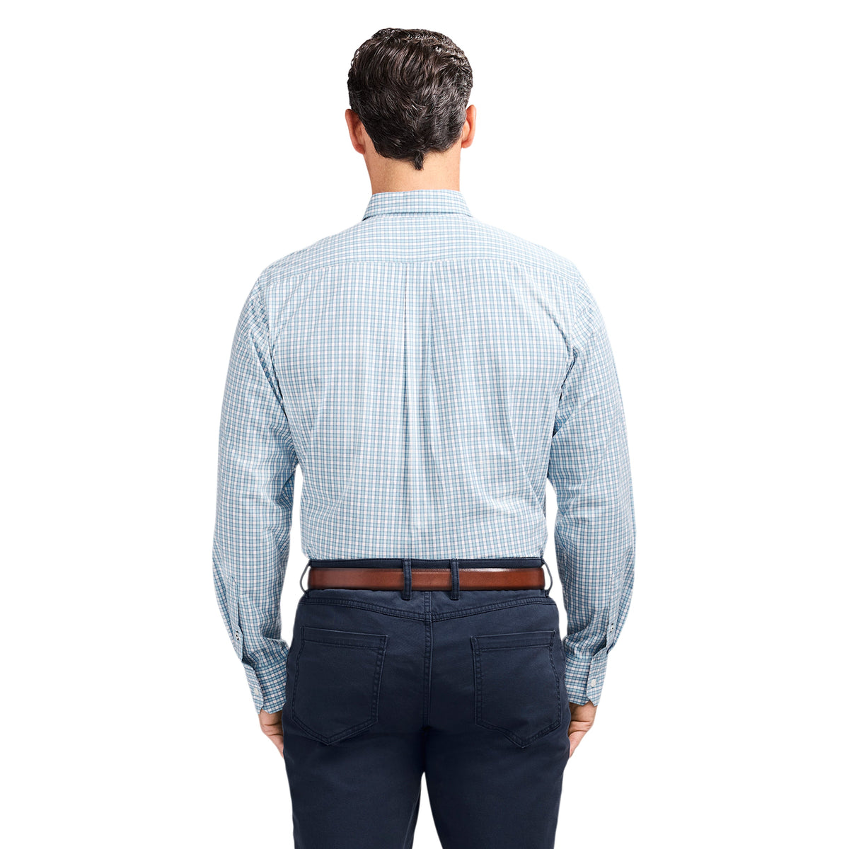 Izod PERFORMANCE COMFORT L/S BUTTON-DOWN SHIRT - MILKY BLUE