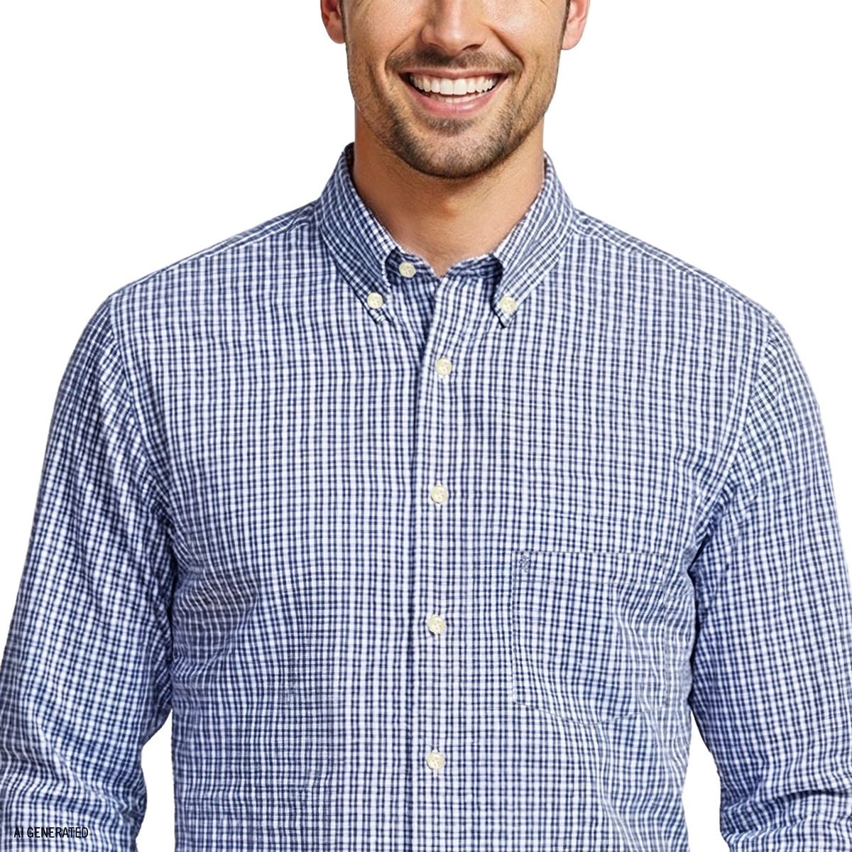Izod PERFORMANCE COMFORT L/S BUTTON-DOWN SHIRT - REGATTA