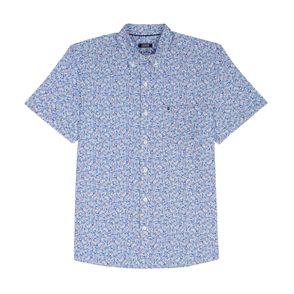 Izod BREEZE S/S PRINTED BUTTON-DOWN SHIRT - REGATTA