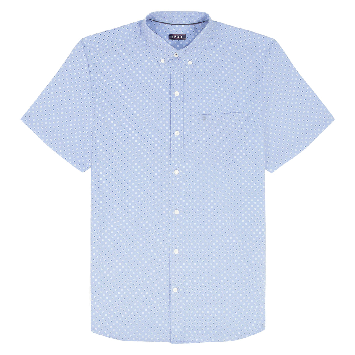 Izod BREEZE S/S PRINTED BUTTON-DOWN SHIRT - CORNFLOWER BLUE