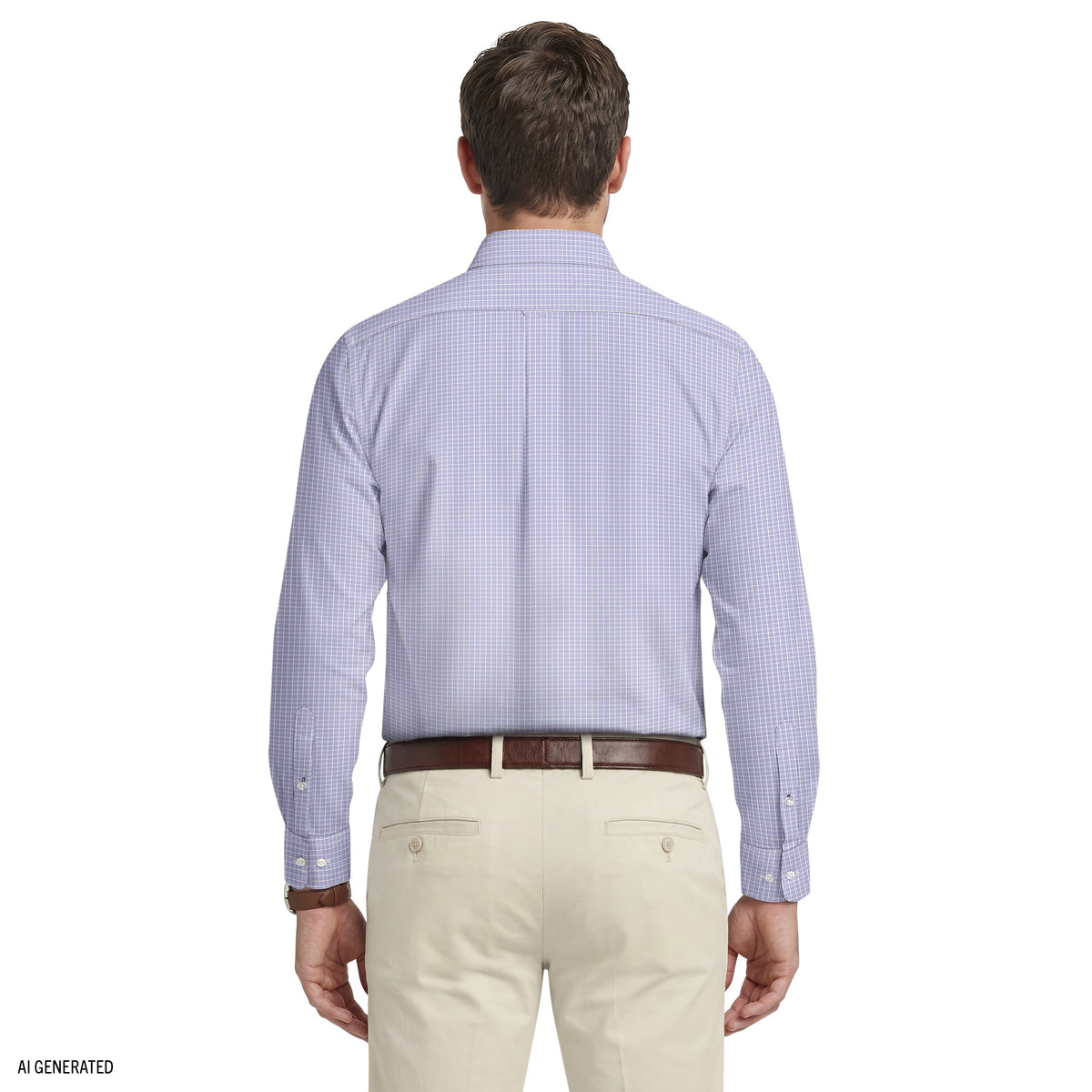 Izod ALL-OVER STRETCH L/S PLAID BUTTON-DOWN DRESS SHIRT - DAHLIA PURPLE