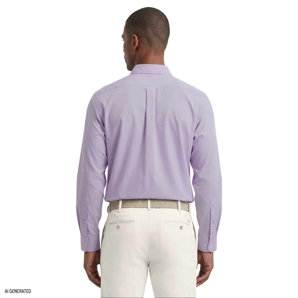 Izod ROYAL TEXTURE L/S BUTTON-DOWN DRESS SHIRT - PASTEL LILAC