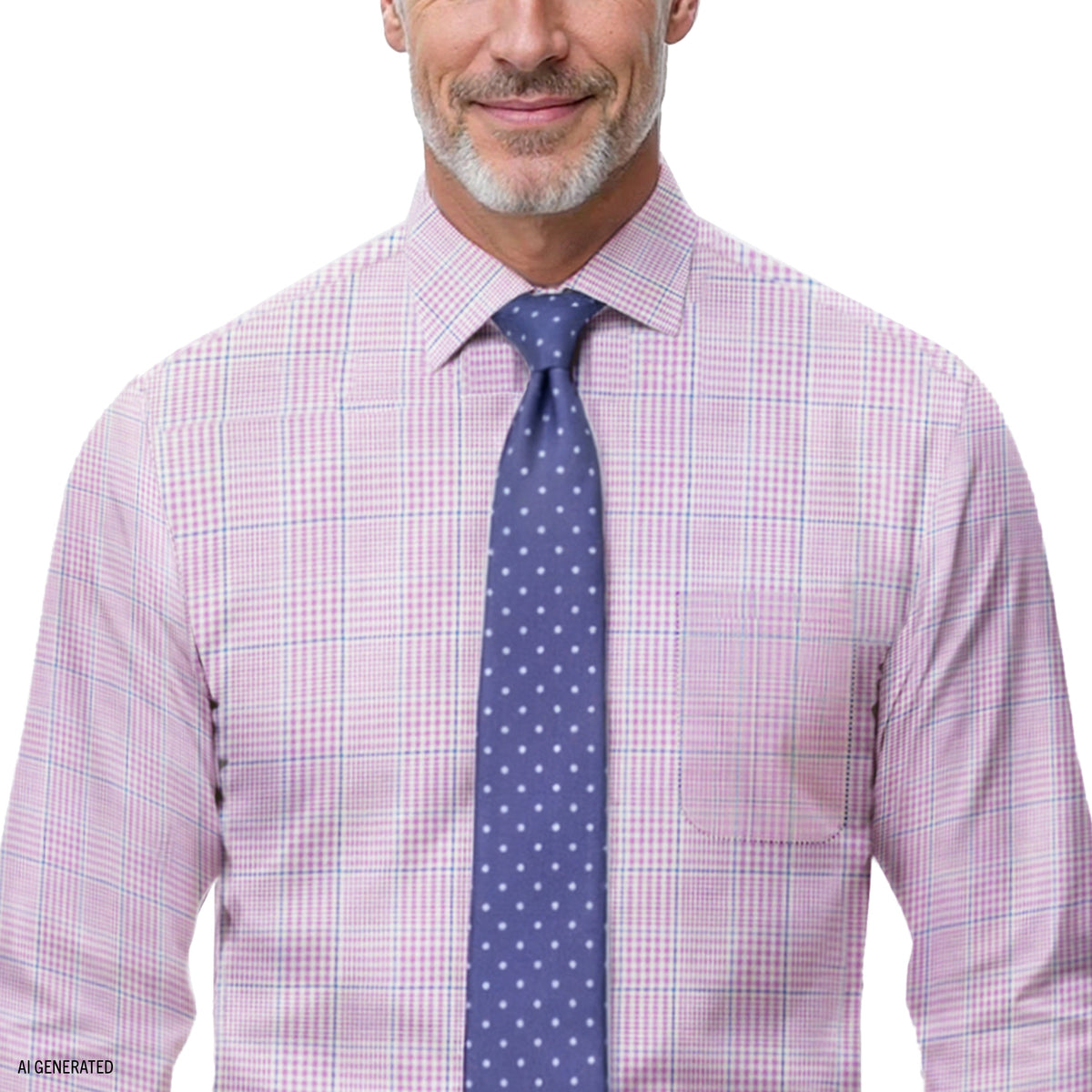 Izod ALL-OVER STRETCH L/S PLAID BUTTON-DOWN DRESS SHIRT - SHEER LILAC