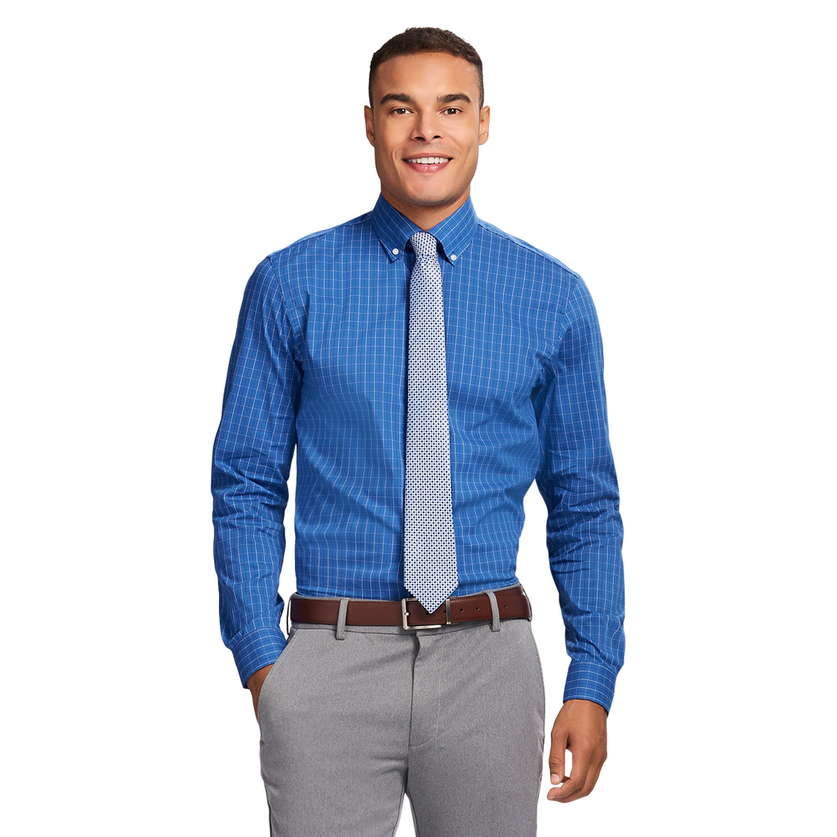 Izod Cool Fx Button Down Dress Shirt - Th Dark Navy