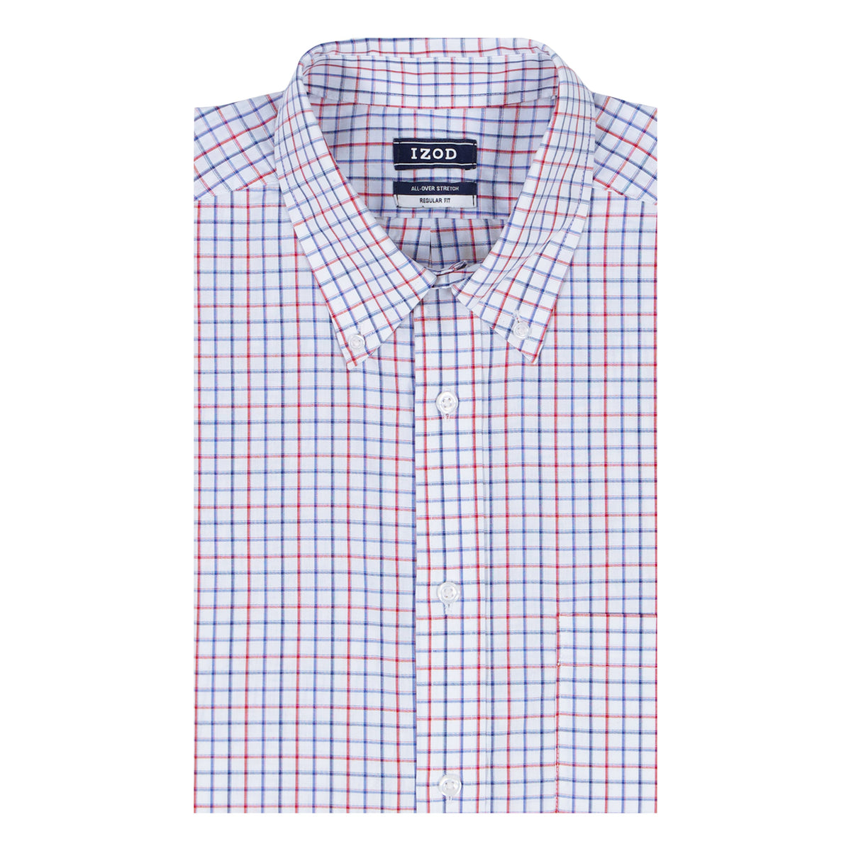 Izod All Over Stretch Button Down Dress Shirt - Chilli Pepper