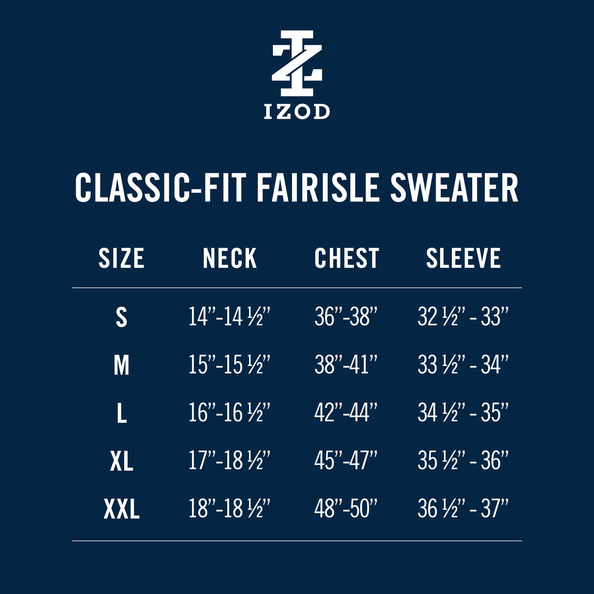 Izod Holiday Fairisle Quarter Zip Sweater - Navy Blazer