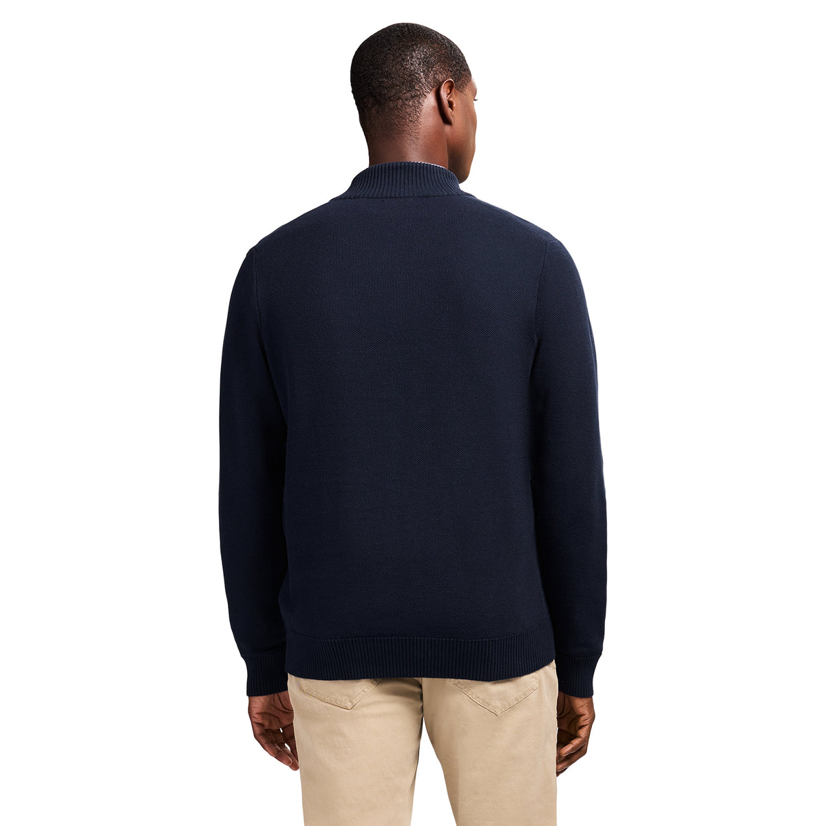 Izod Honeycomb Quarter Zip Sweater - Navy Blazer