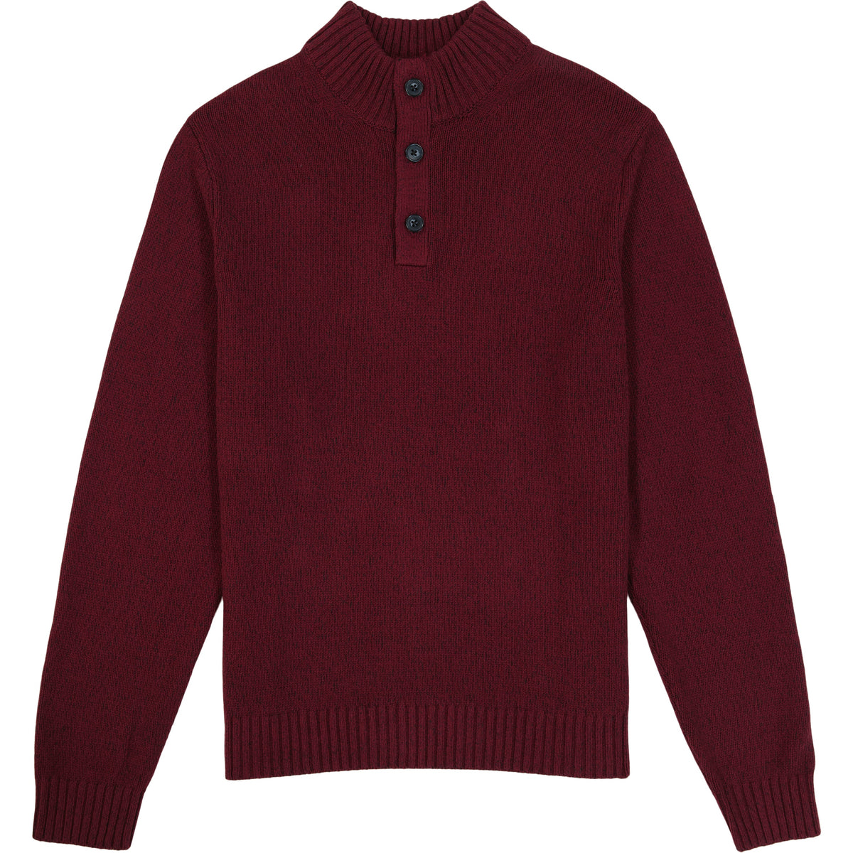 Izod Holiday Button Mock Sweater - Velvet Maroon