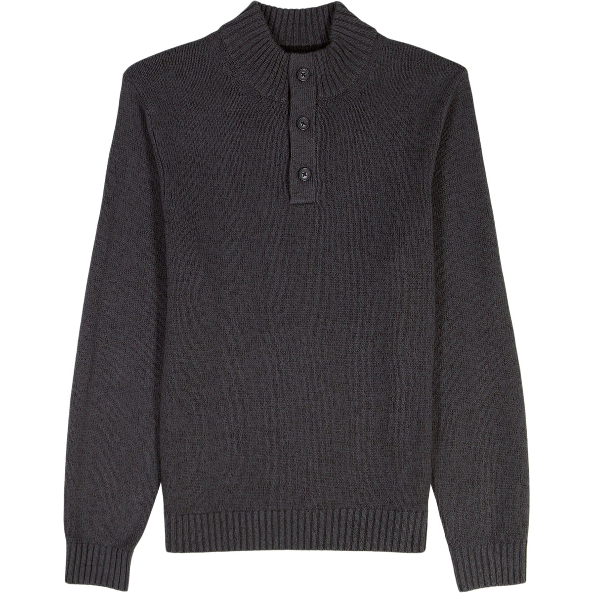 Izod Holiday Button Mock Sweater - Asphalt