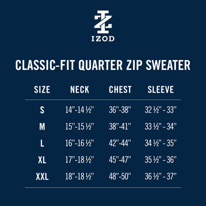 Izod Fine Gauge Quarter Zip Sweater - Rock Hthr