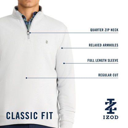 Izod Advantage Performance Quarter Zip Fleece - Camel Hthr