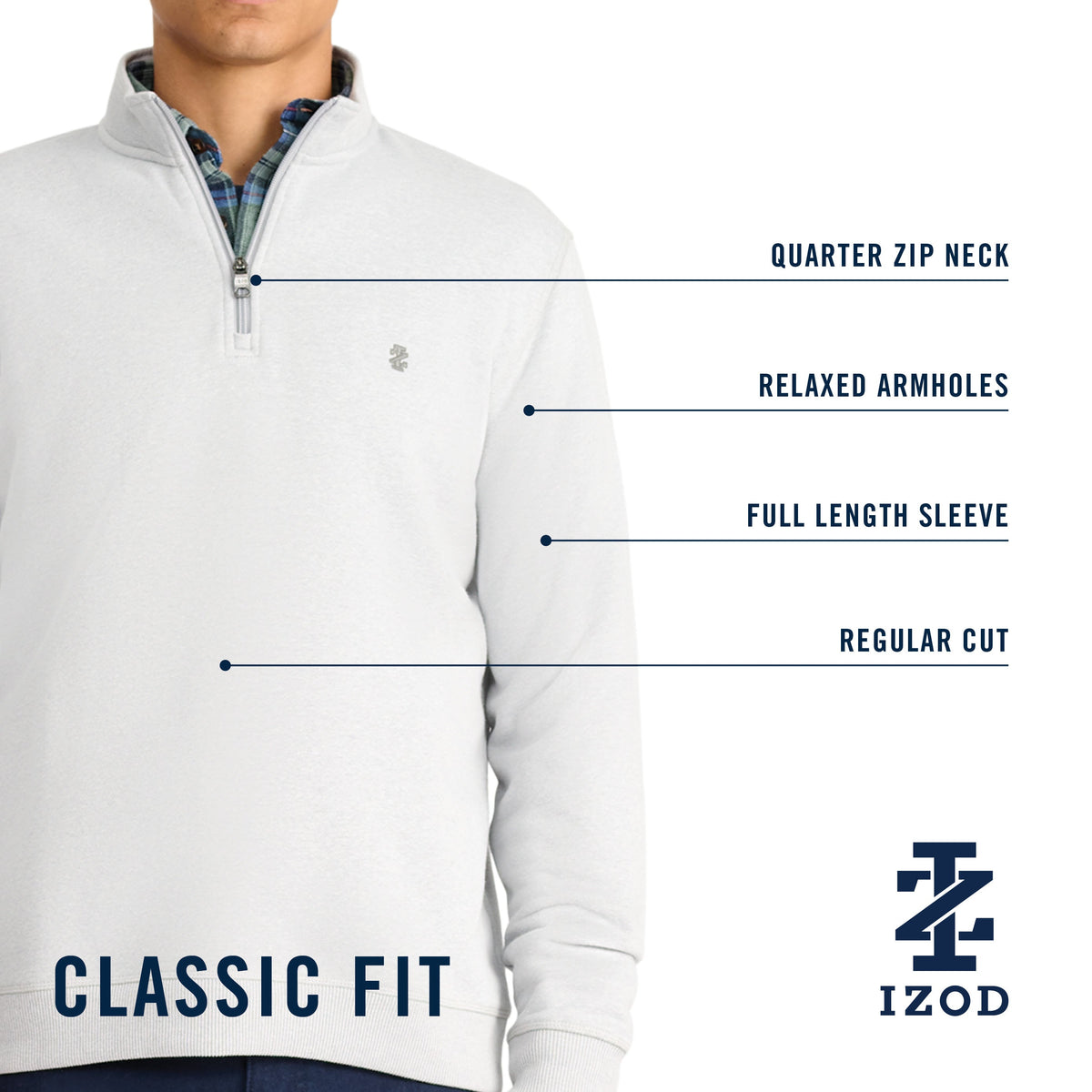 Izod Advantage Performance Quarter Zip Fleece - Black