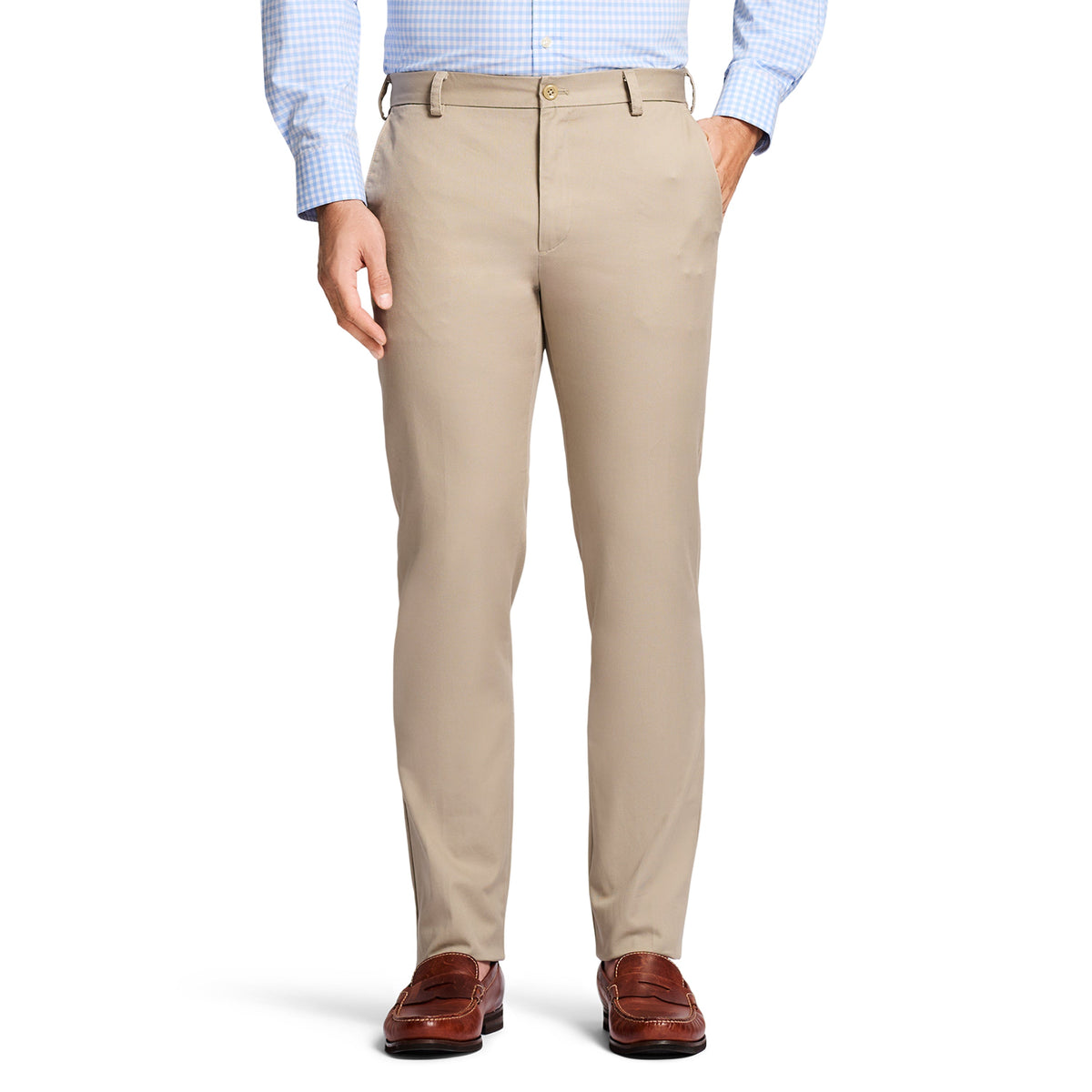 Izod American Chino Flat-Front Straight Fit Pant - Khaki