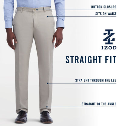 Izod American Chino Flat-Front Straight Fit Pant - English Khaki