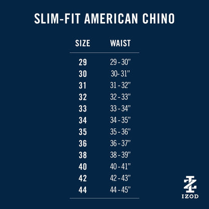 Izod American Chino Flat-Front Slim Fit Pant - Khaki